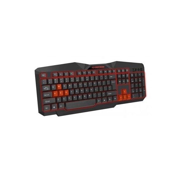 Tastatura gaming ESPERANZA TIRIONS, USB, illuminated, red, US layout, EGK201R