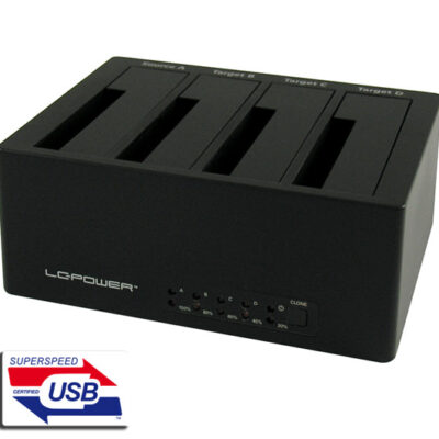 LC-Power LC-DOCK-U3-4BHDD docking station2,5”/3,5” SATA HDDs/SSDs