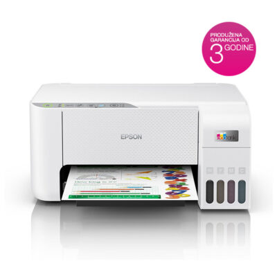 Printer Epson MFP EcoTank ITS L3256 print/scan/copy 33str/min BW. 15str/min color, rezolucija printanja 5.760 x 1.440dpi,USB+WiFi. Boja bijela