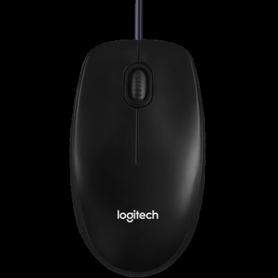 LOGITECH B100 Corded Mouse – BLACK – USB – B2B