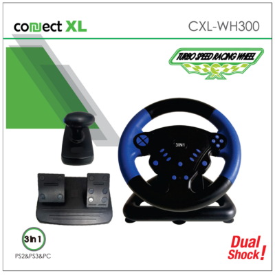 Connect XL Gaming volan 3u1, PS2/PS3/PC, vibracija, pedale – CXL-WH300