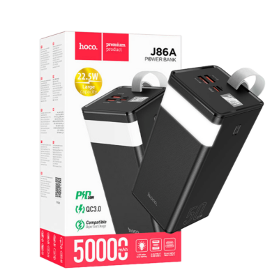 hoco. Punjač prijenosni sa lampom, 50000mAh, brzi QC/PD, 3A – J86A Powermaster