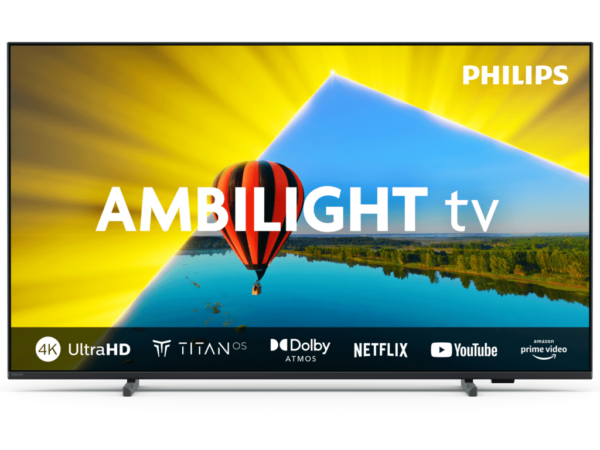 Philips 55"PUS8079 4K Ambilight TV s 3 strane; platforma za smart TITAN OS; Pixel Precise Ultra HD; memorija 8 GB; zvuk RMS 20W; Dolby Digital; Dolby Atmos; HDMI 2.1; HDR10+; boja mat crna; M24