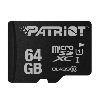 Patriot microSD 64GBUHS-I, SDXC, U1, C10up to 80MB/s read