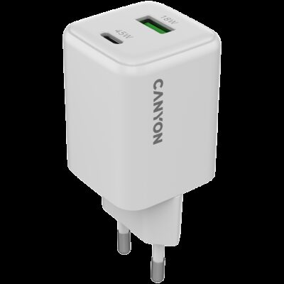 CANYON charger CU45AC GaN 45W 1xPD 1xQC EU White