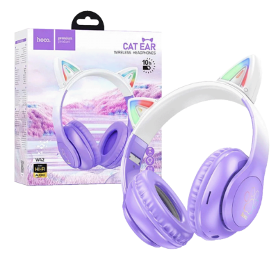 hoco. Slušalice bežične sa mikrofonom, Bluetooth – W42 Cat Ears, Purple Grape