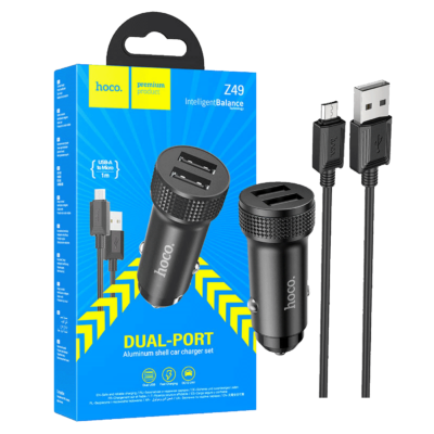 hoco. Auto punjač sa microUSB kabelom, 2 x USB, 2.4 A, 12W – Z49 Level