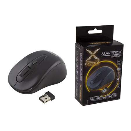 Miš wireless EXTREME MAVERICK 4D, 2.4GHz, optical, 4-button, ergonomic, black, 1200 dpi, XM104K - Image 2