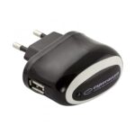 USB punjač ESPERANZA CHARGER,  AC 100-240V, 5V/1000mA, black, EZ111
