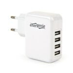 USB univerzalni strujni punjač GEMBIRD, 4-port, 5V, 3,1A, EG-U4AC-02, white