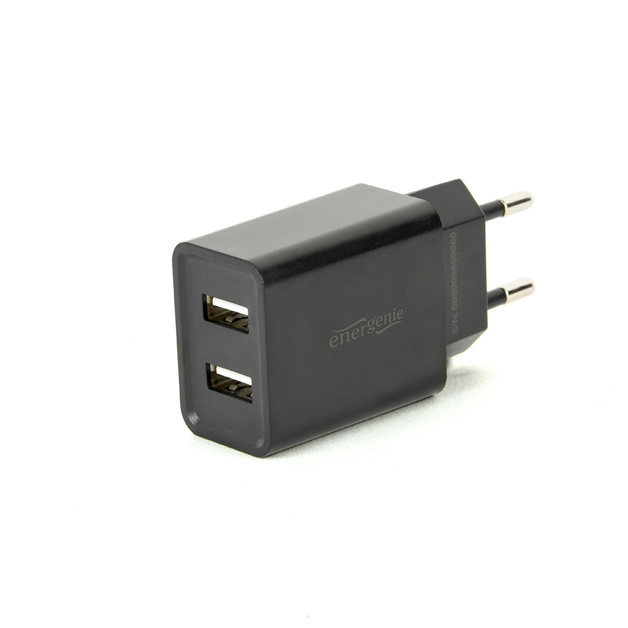 USB punjač GEMBIRD, 2 porta 2,1A, black, EG-U2C2A-03-BK