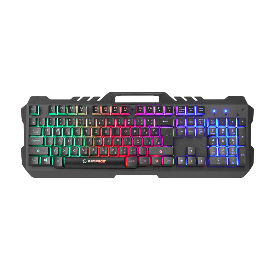 Tastatura gaming RAMPAGE KB-R57 X-JAMMER Rainbow sa pozadinskim osvetljenjem USB BiH LC Layout, 37444