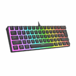 Tastatura gaming RAMPAGE RADIANT K11 black, Type-C, RGB, red switch, US layout, pudding keycaps, 38971