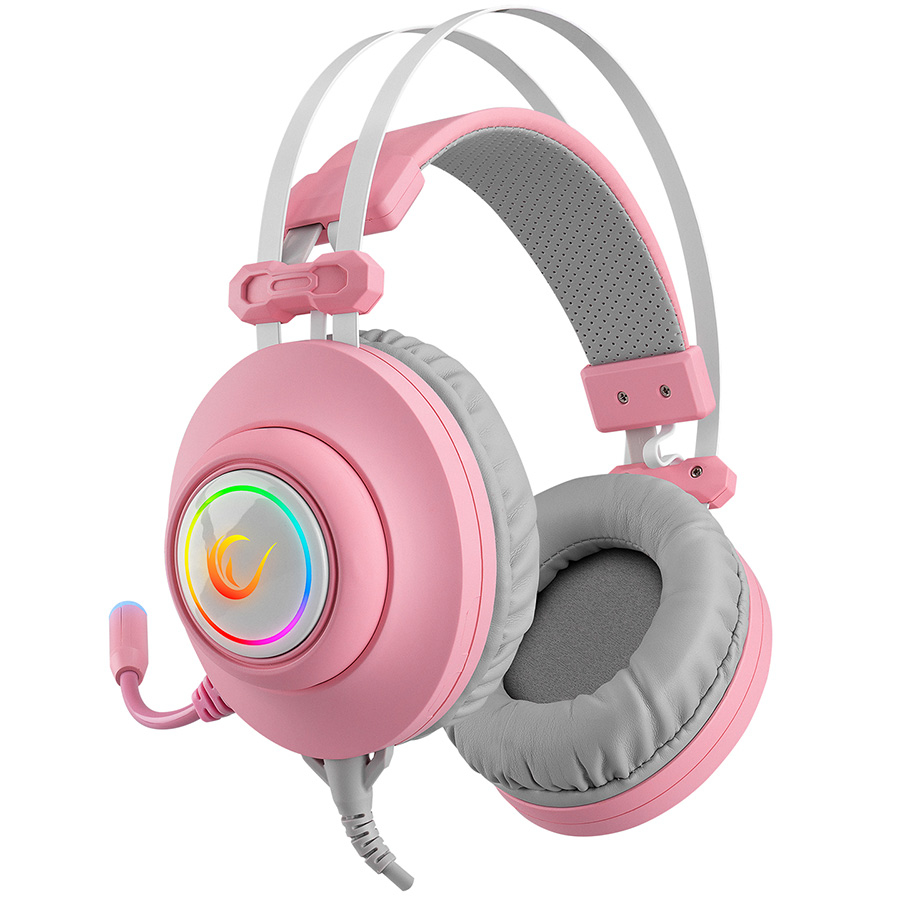 Slušalice sa mikrofonom gaming RAMPAGE RM-K1 PULSAR pink, USB, 7.1 Surround+Vibration, RGB, dugi fleksibilni mikrofon, 36130