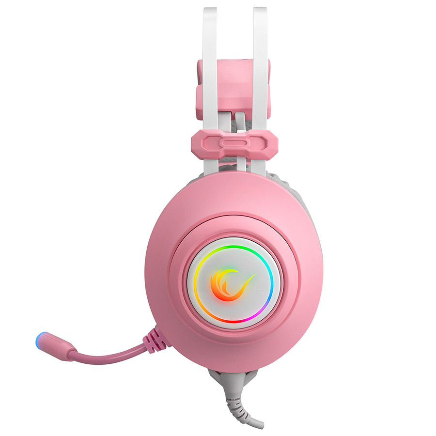 Slušalice sa mikrofonom gaming RAMPAGE RM-K1 PULSAR pink, USB, 7.1 Surround+Vibration, RGB, dugi fleksibilni mikrofon, 36130