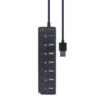 USB HUB 7-portni (1 x USB 3.1 + 6 x USB 2.0) sa prekidačima, crni UHB-U3P1U2P6P-01