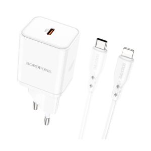 USB punjač sa kablom 1m Type-C to iPhone/lightning BOROFONE BN6 PD20W Type-C set white