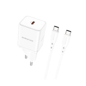 USB punjač sa kablom 1m Type-C to Type-C BOROFONE BN6 PD20W Type-C set white