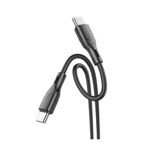 USB kabal BOROFONE BX99 Method 60W, 3A silicone charging data cable 1m, Type-C to Type-C, black
