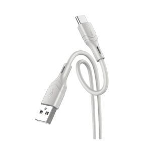 USB kabal BOROFONE BX99 3,0 A, Method silicone charging data cable 1m, USB to type-c gray