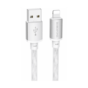 USB kabal BOROFONE BX95 Vivid PD silicone charging data cable 1m, 20W iPhone/lightning silver