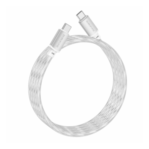 USB kabal BOROFONE BX95 Vivid 60W silicone charging data cable 1m, Type-C to Type-C silver