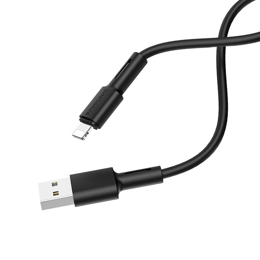 USB kabal BOROFONE BX31 Soft silicone charging data cable 1m, 2,4A for iPhone/lightning black