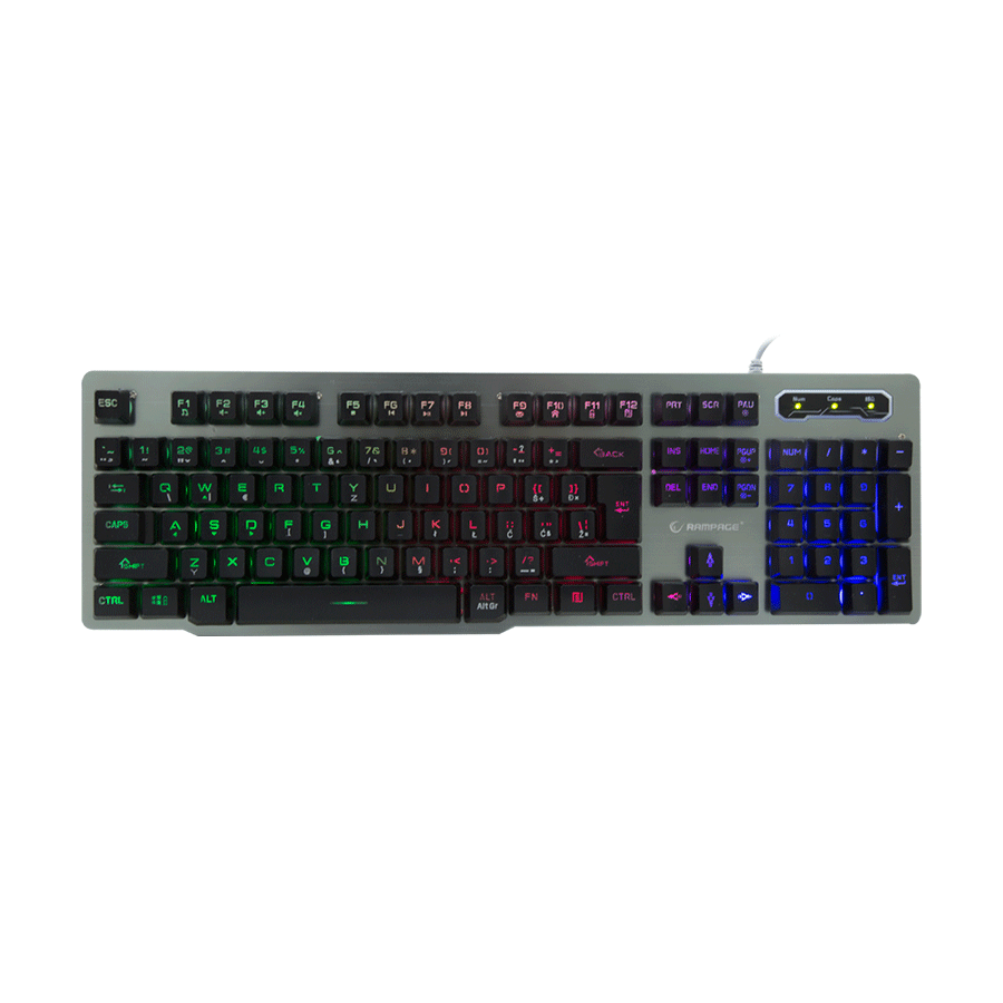 Tastatura gaming RAMPAGE KB-R78 Gray / Black USB Rainbow Backlight BiH Layout Gaming Keyboard, 30859