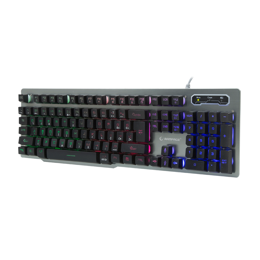Tastatura gaming RAMPAGE KB-R78 Gray / Black USB Rainbow Backlight BiH Layout Gaming Keyboard, 30859
