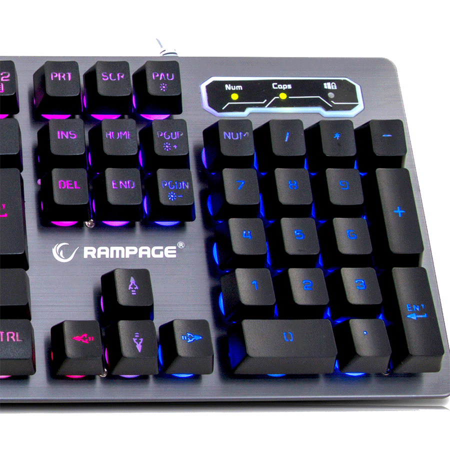 Tastatura gaming RAMPAGE KB-R78 Gray / Black USB Rainbow Backlight BiH Layout Gaming Keyboard, 30859
