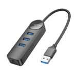 USB HUB + GLAN Ethernet Adapter BOROFONE DH6 Erudite 4-in-1, USB3.0x3 +RJ45