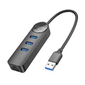 USB HUB + GLAN Ethernet Adapter BOROFONE DH6 Erudite 4-in-1, USB3.0x3 +RJ45