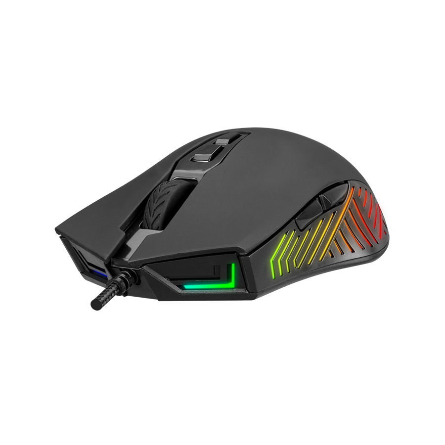 Miš gaming RAMPAGE SMX-G68 SPEAR Full RGB 7200DPI Black 7D Macro Gaming Mouse, 34870