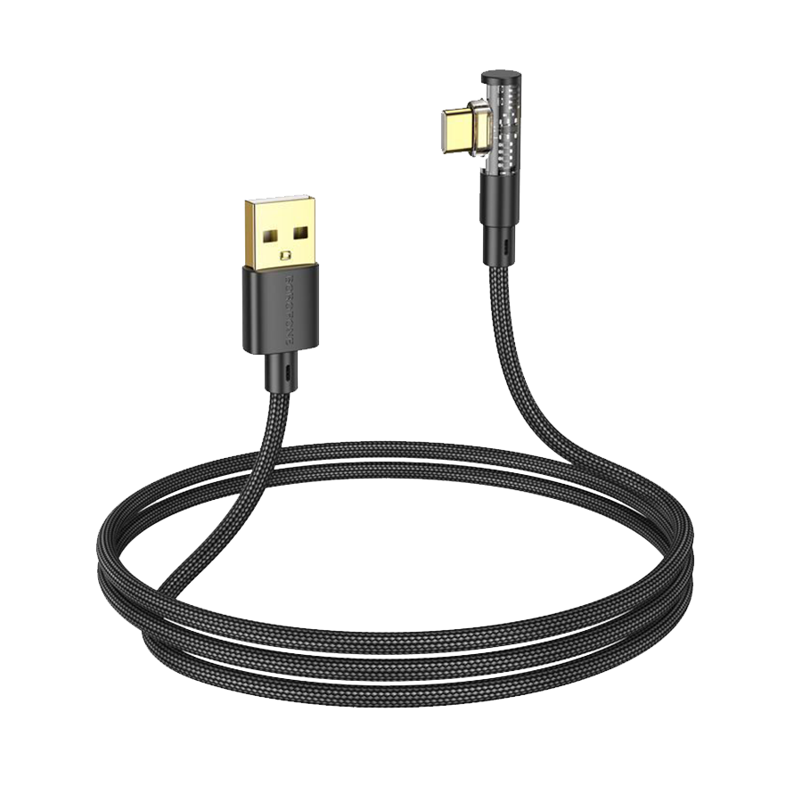 USB kabal BOROFONE BU39 Rio Transparent Discovery Edition charging data cable Type-C black 1,2m, 2,4 A