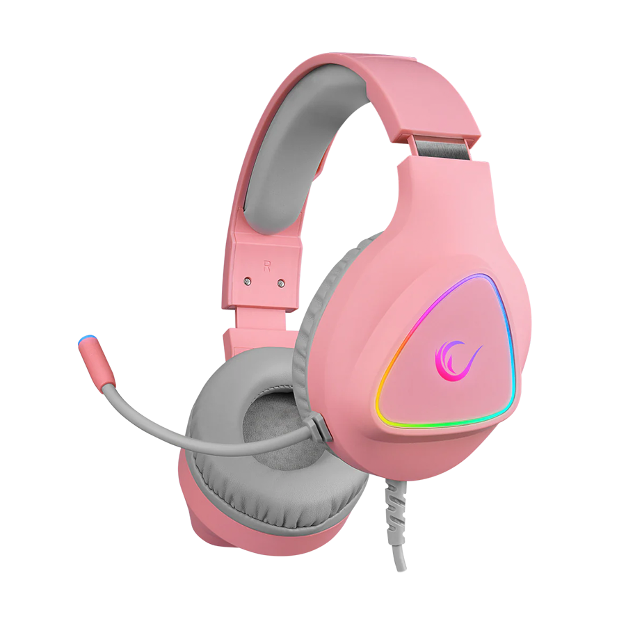Slušalice sa mikrofonom gaming RAMPAGE M7 MONCHER pink, RGB LED, USB 7.1