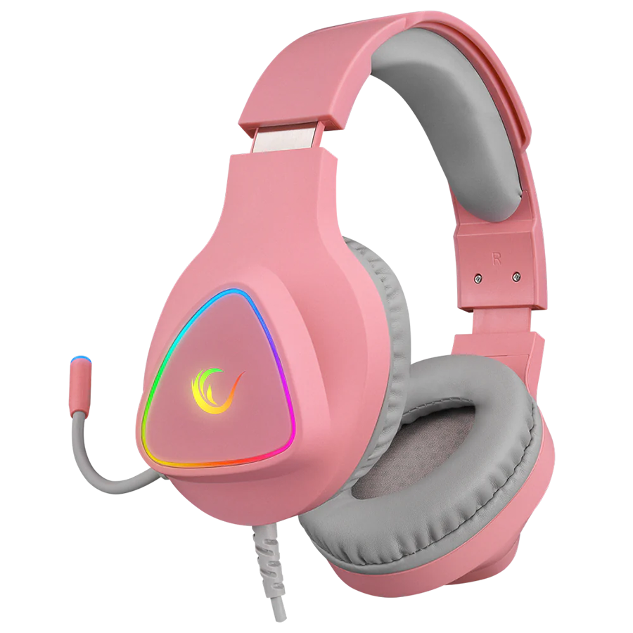 Slušalice sa mikrofonom gaming RAMPAGE M7 MONCHER pink, RGB LED, USB 7.1