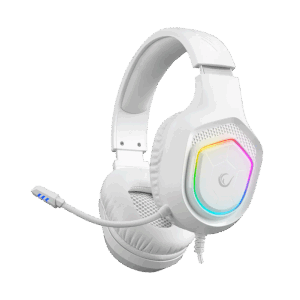 Slušalice sa mikrofonom gaming RAMPAGE RM-K90 VECTOR white, RGB LED, Type-C, 40533