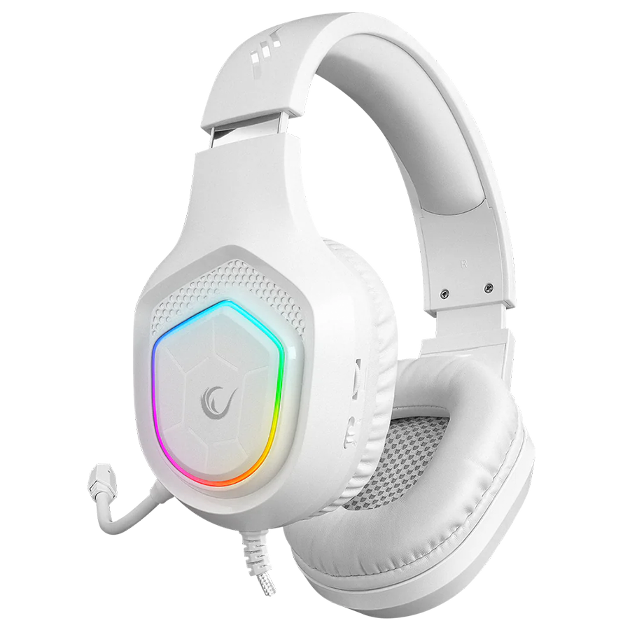 Slušalice sa mikrofonom gaming RAMPAGE RM-K90 VECTOR white, RGB LED, Type-C, 40533