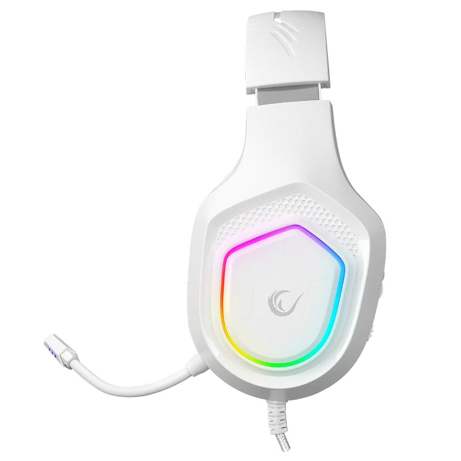 Slušalice sa mikrofonom gaming RAMPAGE RM-K90 VECTOR white, RGB LED, Type-C, 40533