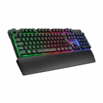 Tastatura gaming RAMPAGE KB-RX77 RUNNER Black USB Rainbow Illuminated US/ENGLISH LAYOUT Wrist Support, 39909