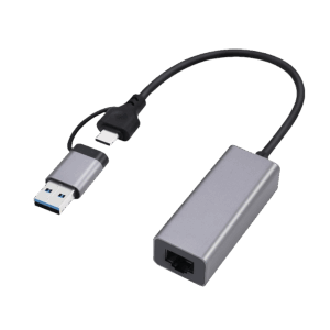 USB-A + Type-C to Ethernet LAN 2.5Gb GEMBIRD USB 3.1 + type-C Gigabit network adapter, space grey, A-USB3AC-LAN2G-01