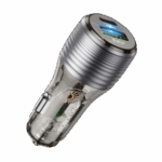 Auto Punjač sa kablom 1m Type-C to Type-C BOROFONE BZ30 Absolute PD30W+QC3.0 car charger set USB + Type-C, transparent black