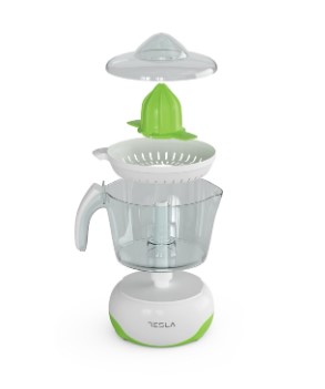 TESLA Citruseta CJ100WG; Snaga 40 W; Kapacitet posude 700ml; Dvosmjerno okretanje; Dvije veličine konusa za cijeđenje; Zaštitni poklopac; Jednostavno rukovanje i čišćenje