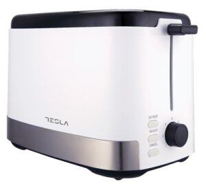 TESLA Toster TS300BWX; Jačina: 800W; Funkcije: Otkazivanje/Podgrijavanje/Odmrzavanje; Prikladno za šnite 120x120mm; Podesiva kontrola pečenja/ 7 postavki; Uklonjivi pleh za mrvice za jednostavno čišćenje; Skladištenje kabla