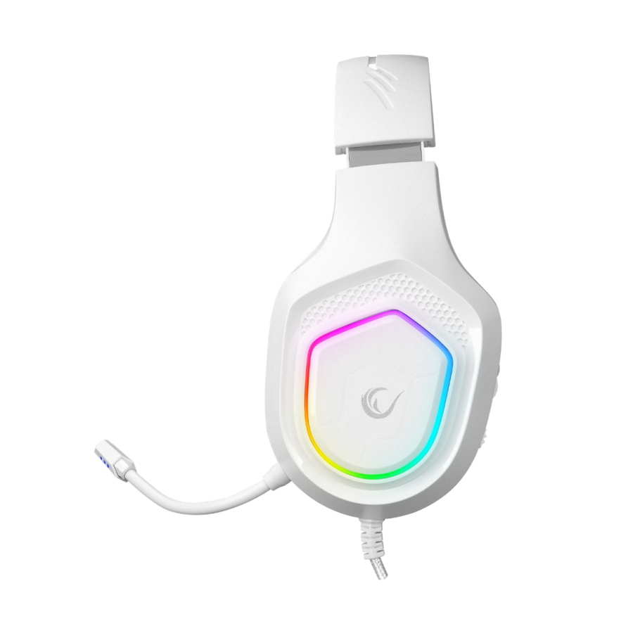 Slušalice sa mikrofonom gaming RAMPAGE RM-K90 VECTOR white, RGB LED 3,5 mm