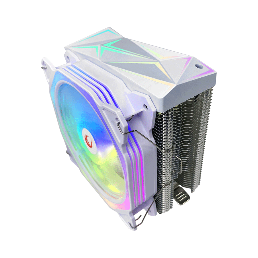 CPU hladnjak RAMPAGE OCTAGON C50 White 57CFM 1800RPM 12cm ARGB AM5/LGA1700 Compatible Air Cooled CPU Fan