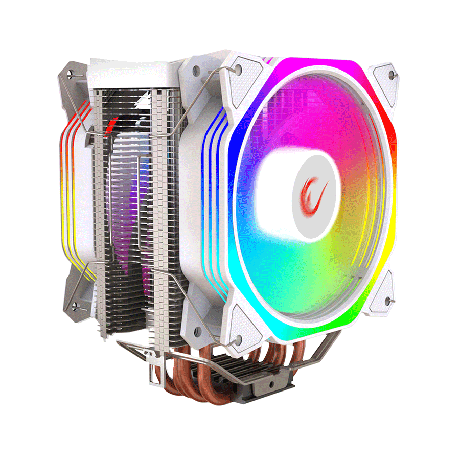 CPU hladnjak RAMPAGE OCTAGON C60 White 57CFM 1800RPM 2x12cm ARGB AM5/LGA1700 Compatible Air Cooled CPU Fan