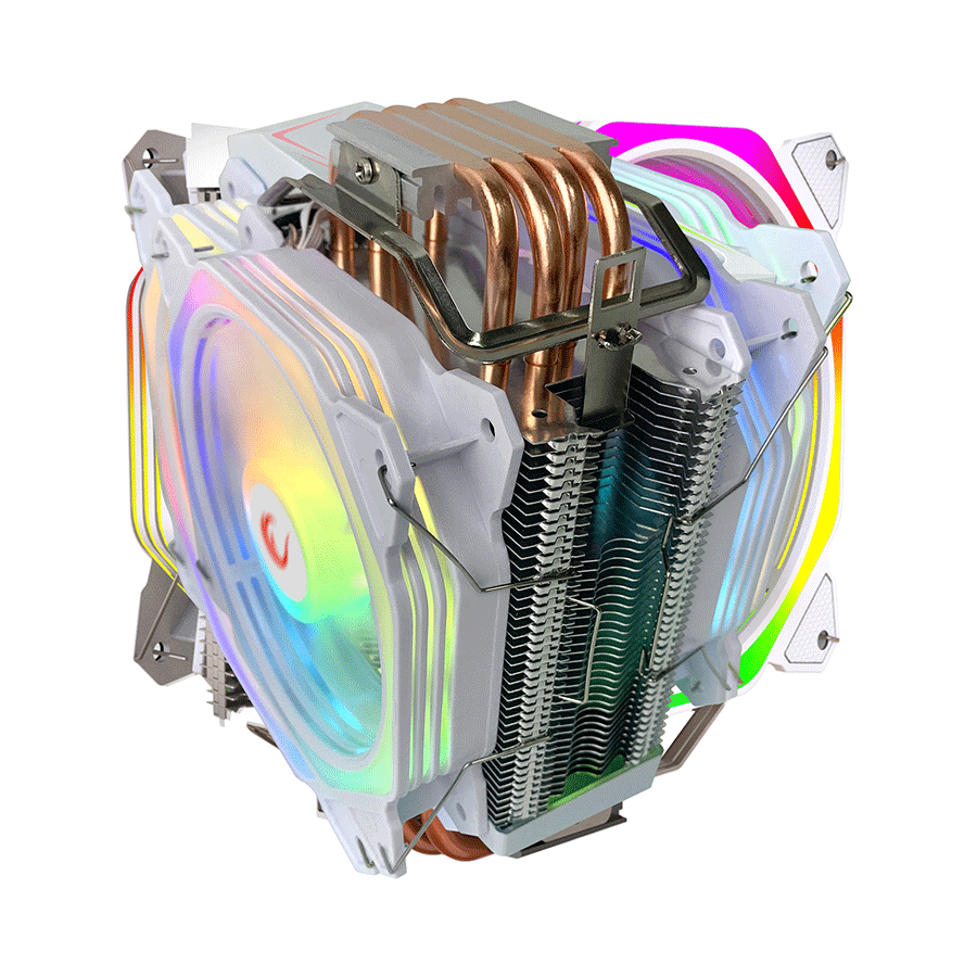 CPU hladnjak RAMPAGE OCTAGON C60 White 57CFM 1800RPM 2x12cm ARGB AM5/LGA1700 Compatible Air Cooled CPU Fan