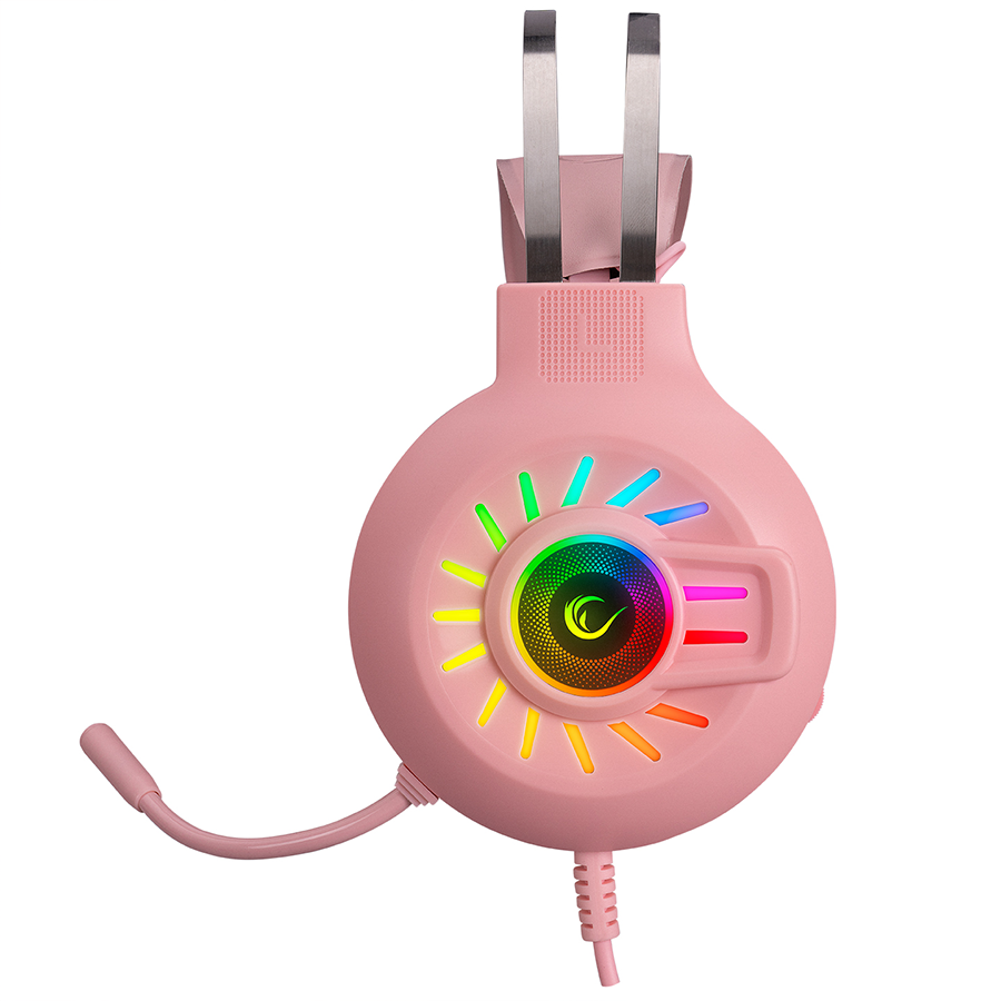 Slušalice sa mikrofonom gaming RAMPAGE RM-K44 ZENGIBAR Pink 7.1 Surround RGB Light Effect, 36019