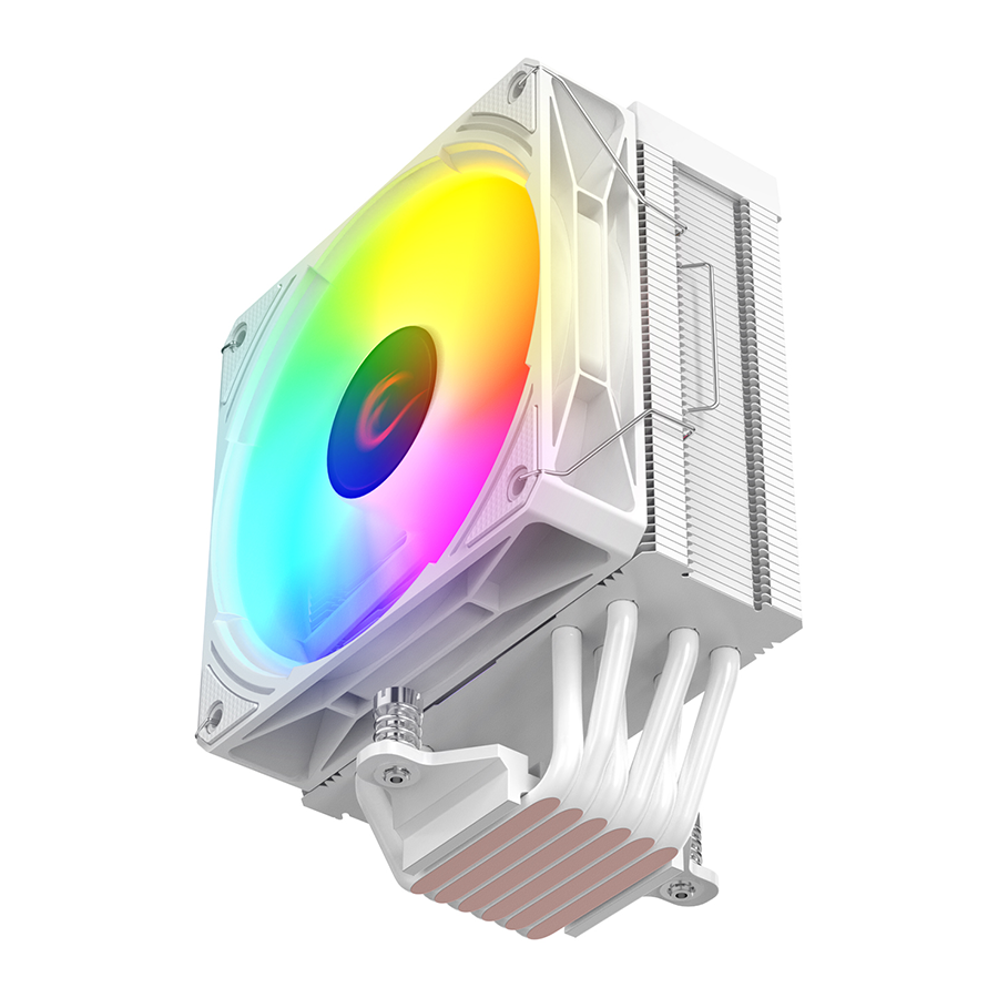 CPU hladnjak RAMPAGE OCTAGON C70 White 63CFM 12cm ARGB Temperature Display AM5/LGA1700 Compatible Air Cooled CPU Fan 41403